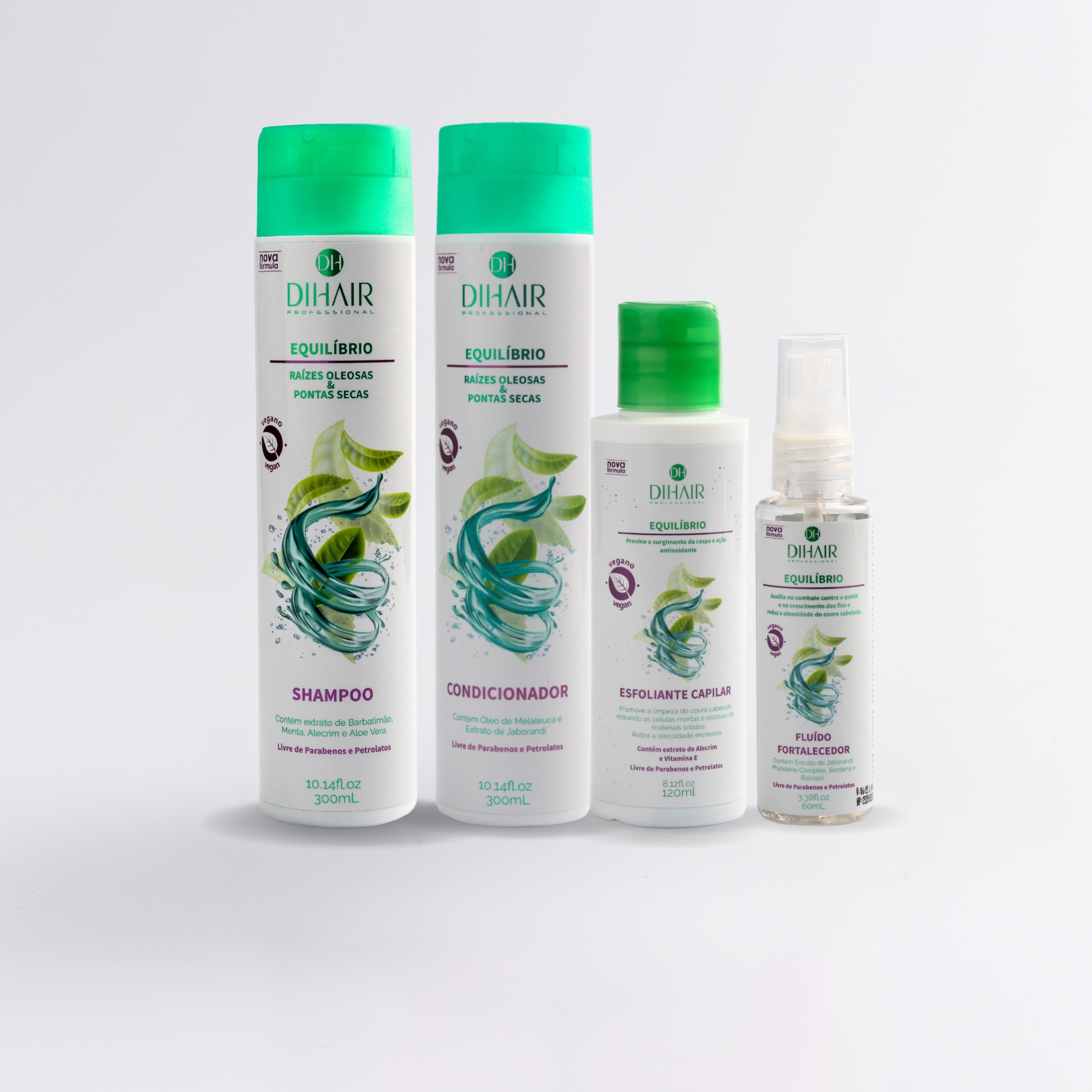 Kit Equilíbrio: Shampoo, Condicionador Esfoliante e Fluído Fortalecedor - Dihair - Imagem 2